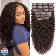 Chocolate Brown Curly Clip Ins