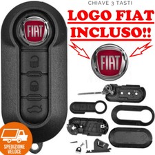 CHIAVE COVER TELECOMANDO GUSCIO PER FIAT 500 500L PUNTO EVO PANDA CON LOGO  NX