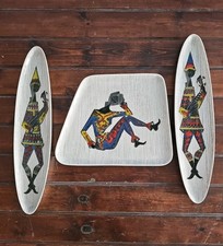 PIATTO CERAMICA CEMAS SESTO FIORENTINO TRIS VASSOIO ARTE DESIGN VINTAGE FAENZA 