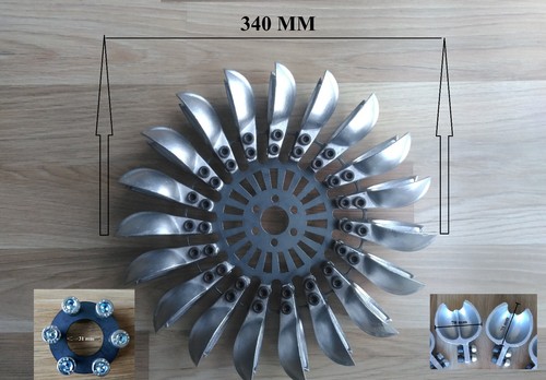 Ruota turbina pelton 340mm - turbina,