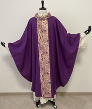 Casula viola lurex con decorazione in broccato KASEL MESSGEWAND CHASUBLE