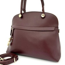 Borsa a mano FURLA Piper 2 vie pelle bordeaux vera pelle L30 cm H25 cm P15 cm