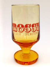 ROSSI BITTER APERITIVO RARO  BICCHIERE DA COLLEZIONE VINTAGE - VETRO AMBRATO