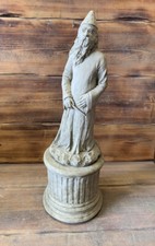 PIETRA GIARDINO MAGO MAGICO MERLINO SU ZOCCOLO REGALO ORNAMENTO