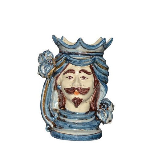 Vaso testa moro ceramica - vaso, di