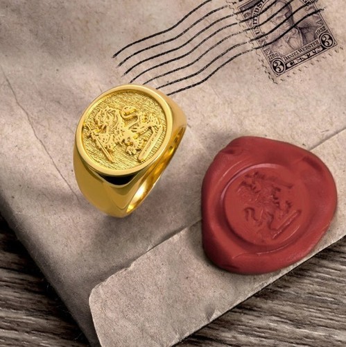 Anello sigillo leone oro - oro,