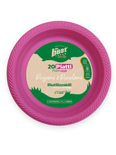 20 PIATTI PLASTICA FUCSIA