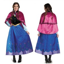 Costume Cosplay Frozen 2 Principessa Anna Vestito Halloween Carnevale Donna Ragazza