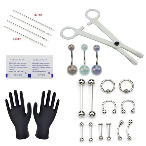 1set strumenti piercing corpo - strumenti,