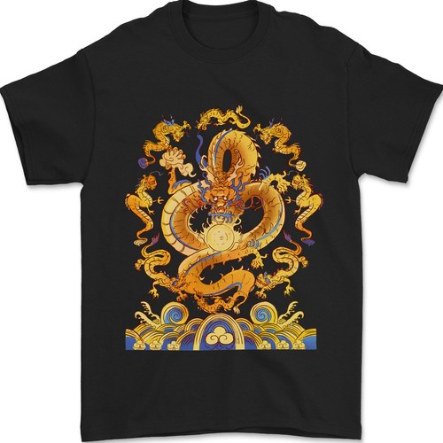 Maglietta uomo drago oro e - da,