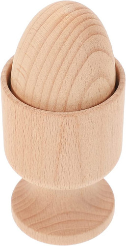 Uovo legno con tazza - legno, porta