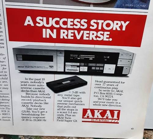 1984 akai stereo cassette - cassette, deck