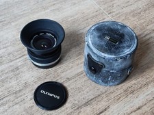Obiettivo Olympus Zuiko OM 28mm f/2.8 con bauletto e paraluce originale