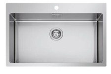Lavello cucina una vasca in acciaio inox satinato Plados MAKI MIX-R da 75 cm 