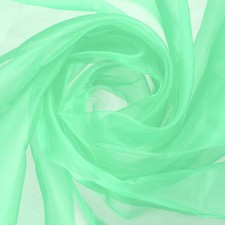 Tulle organza, cristallino, trasparente, seta, 60" x 1 iarda, verde menta