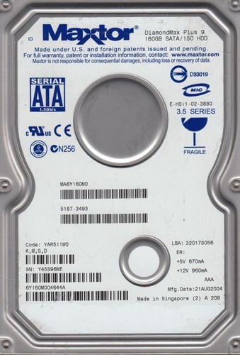 Hard disk maxtor 160gb sata - disk,