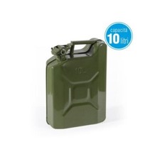 TANICA 10 LITRI IN METALLO MILITARE PER TRASPORTO CARBURANTE BENZINA OMOLOGATA