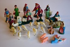 Lotto 25 statuine Epoca '40/50 Presepe Natività animali bachelite/celluloide-1RH