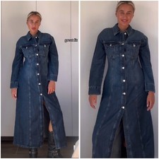 ZARA ABITO LUNGO TRF DENIM BLU