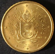 Moneta 50 Centesimi 2021 Città del Vaticano circolata rara da collezione
