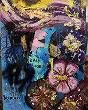 Quadro Spatolato Pop Art Donna