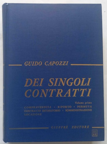 Dei singoli contratti - ., volume