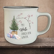 Tazza Vintage Con Frase Crema