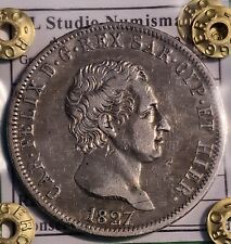 AB662-REGNO DI SARD. - Carlo Felice - 5 Lire 1827 GE