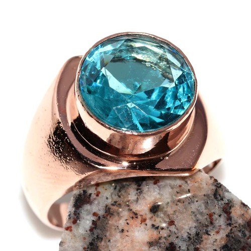 Anello uomo topazio blu
