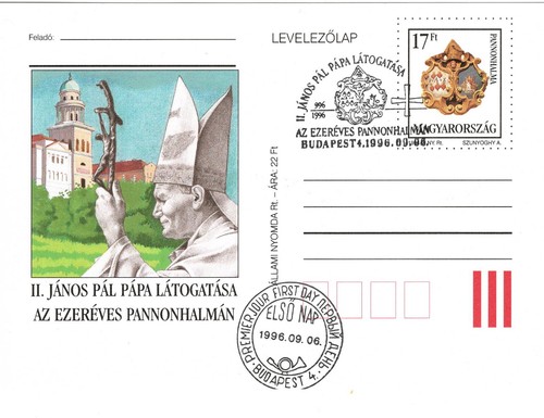 Ungheria 1996 papa - ungheria, giovanni