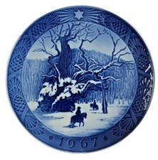 1967 Royal Copenhagen Annual Plate Kai Lange The Royal Oak 7 in Blue Christmas