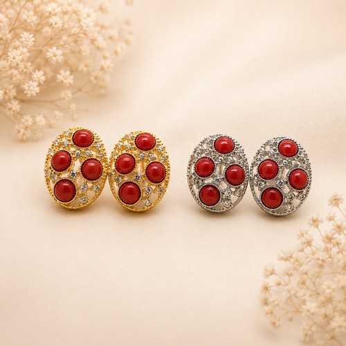Orecchini corallo rosso - orecchini,