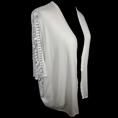 Cardigan yours bianco pizzo - bianco,