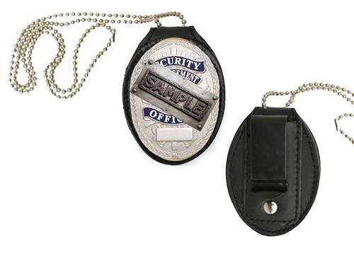 Clip pelle nera - clip-on, in