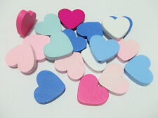 15pz misti  perline in legno cuore 21x23mm colore vari bijoux