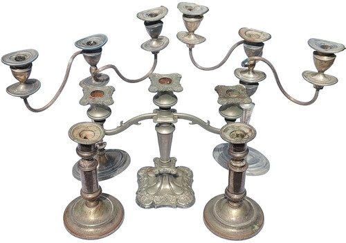 Candelabri usurati coppia - 3x,