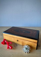 COFANETTO PORTAGIOIE SCATOLA LEGNO PREZIOSI GIOIELLI OROLOGI BAULETTO TRUCCO ORO