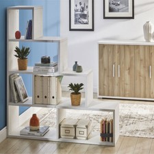 Libreria scaffale bianca ufficio Librerie bifacciale soggiorno con 4 livelli