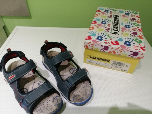 Sandali canguro blu pelle - canguro,