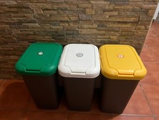 Set 3 Pattumiera Secchio Bidone Raccolta Differenziata Trio 78,5×32×47,4 cm 75 L