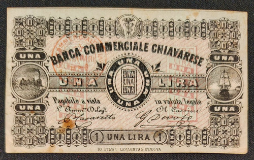 Biglietto fiduciario lira - da,