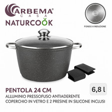 Pentola Arbema 24cm Naturcook Antiaderente con Coperchio e Presine