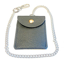 Portafoglio con catena jeans da uomo porta carte di credito slim piccolo nero