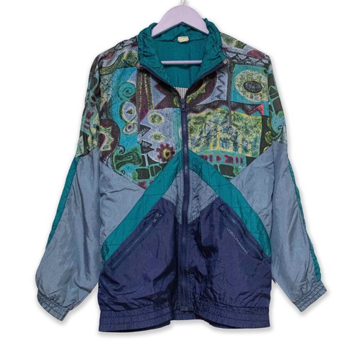 Giacca vento vintage blu - giacca,