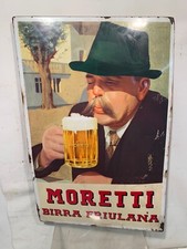 Rara Insegna Smaltata Birra Moretti Vintage