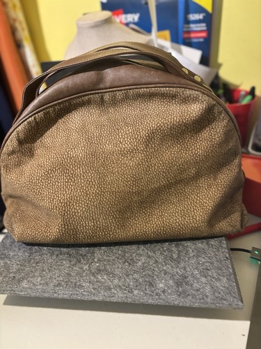 Borbonese brown beige - borbonese, satchel