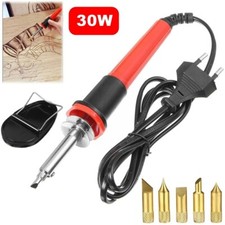 PIROGRAFO INCISORE ELETTRICO 30 WATT INCISIONE SCRITTE SU LEGNO SUGHERO 5 PUNTE