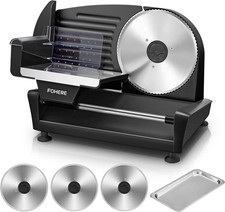 250W Affettatrice Elettrica Da Casa, 3 Lame in Acciaio Inox Con Diametro Di 19 C