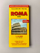 PIANTA DELLA CITTA ROMA CITY MAP 1:13000 GRANDE RACCORDO ANULARE CARTA MAPPA