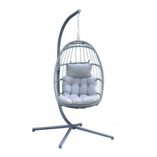 Poltrona Sospesa a Dondolo Amaca da Giardino 95x95x196h cm WI806930-GREY Dechome